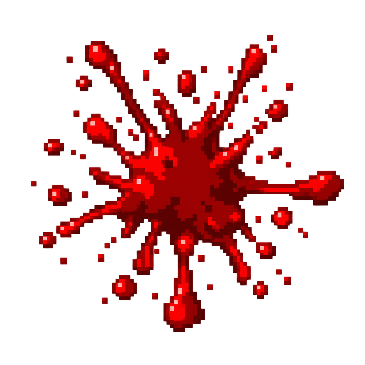 A stylized red splat game effect.