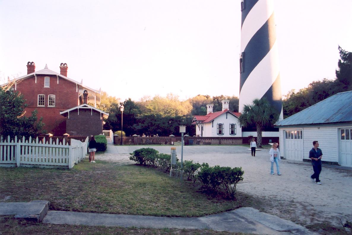 St. Augustine Lighthouse and its grounds in a U.S. Department of Transportation photograph. This is the actual setting of the later ghost accounts.