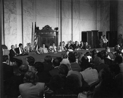 The Senate Watergate hearings in 1973, when testimony brought the concealed operation into public view.