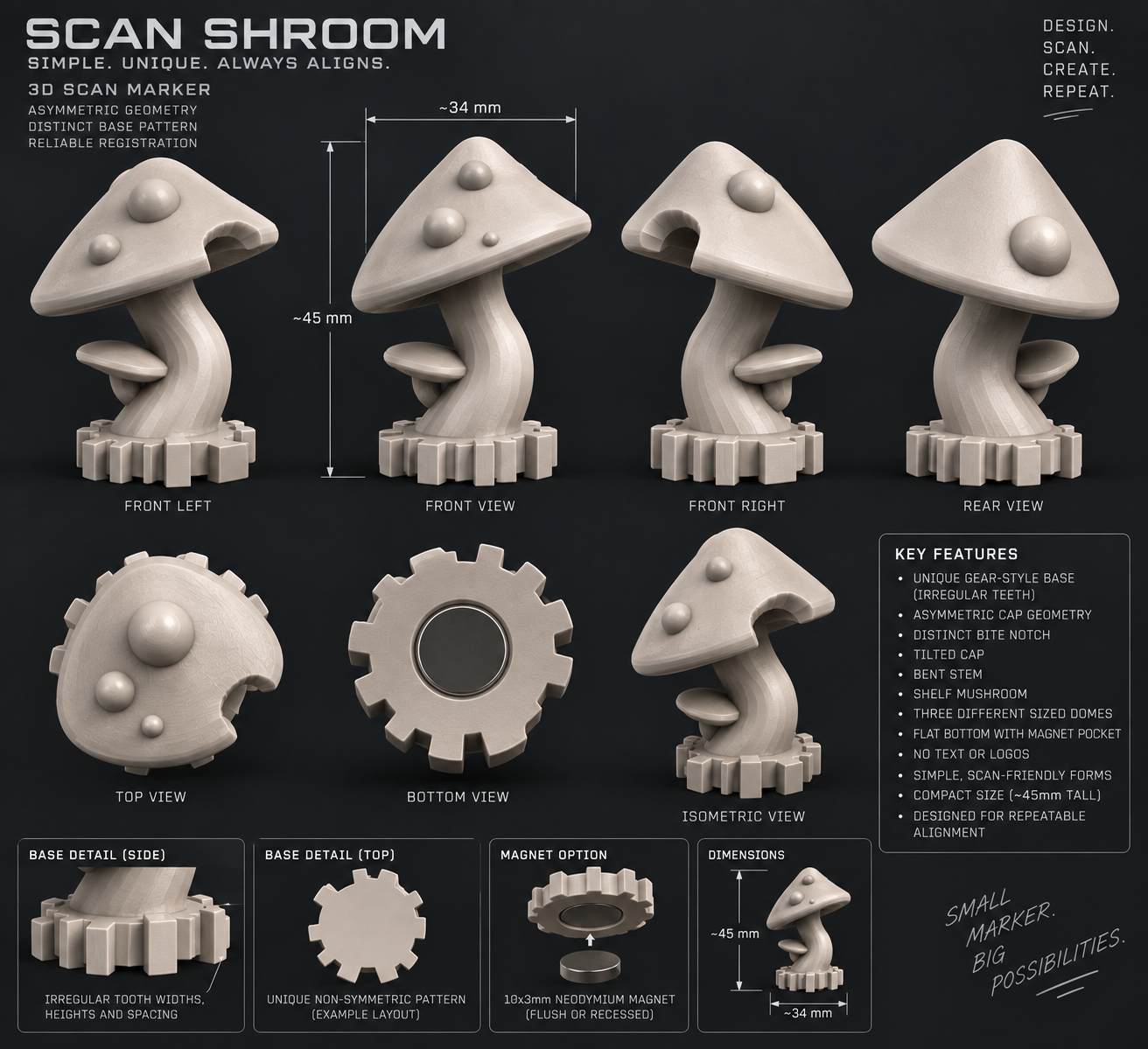 Datum Shroom / 3D Scan Alignment Marker — datum-shroom-concept-sheet.png